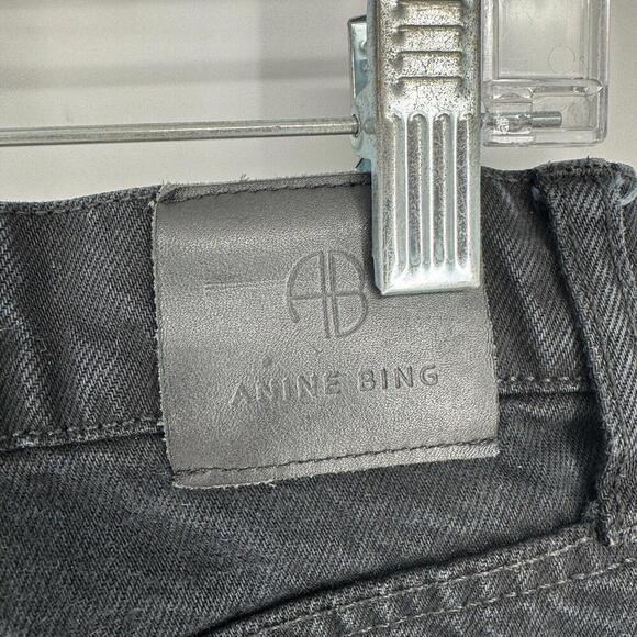 Anine Bing jeans womens 32 black sonya high rise slim denim minimalist rigid - Picture 7 of 10
